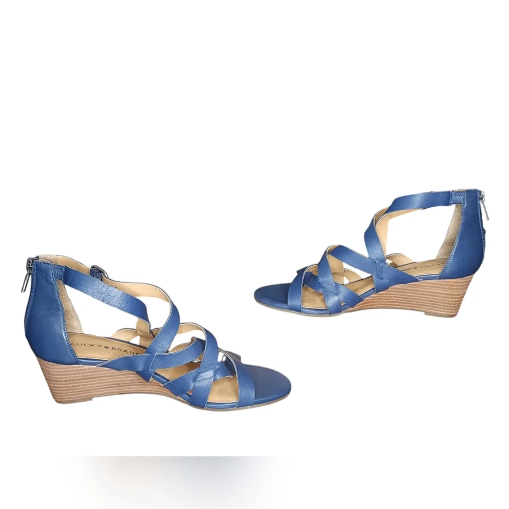 Lucky Brand NWOT Jewelia Blue Buckle Ankle Sandal Women's Size 7.5 M
